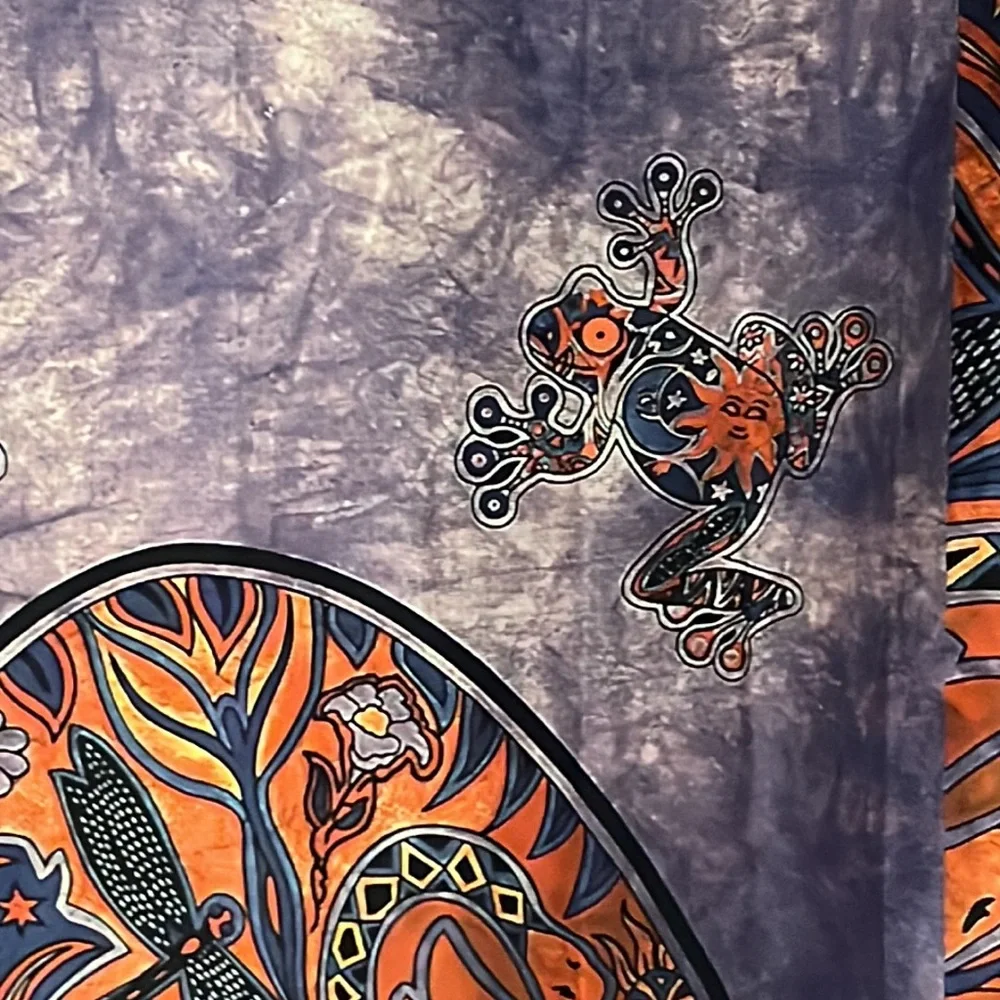 Purple and Orange Mushroom Tapestry